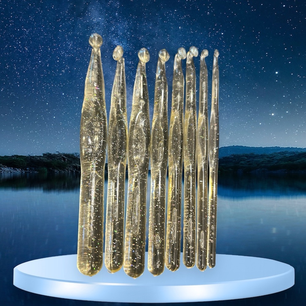 8pcs clear crochet hooks set